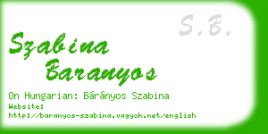 szabina baranyos business card