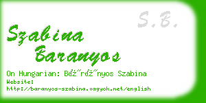 szabina baranyos business card